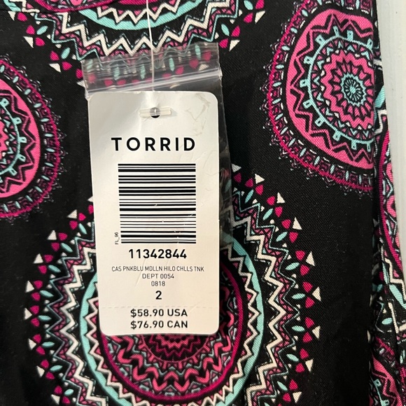 Torrid Black Purple Medallion Hi-Lo Challis Tank Trapeze Dress 2x 18-20 - Picture 4 of 9